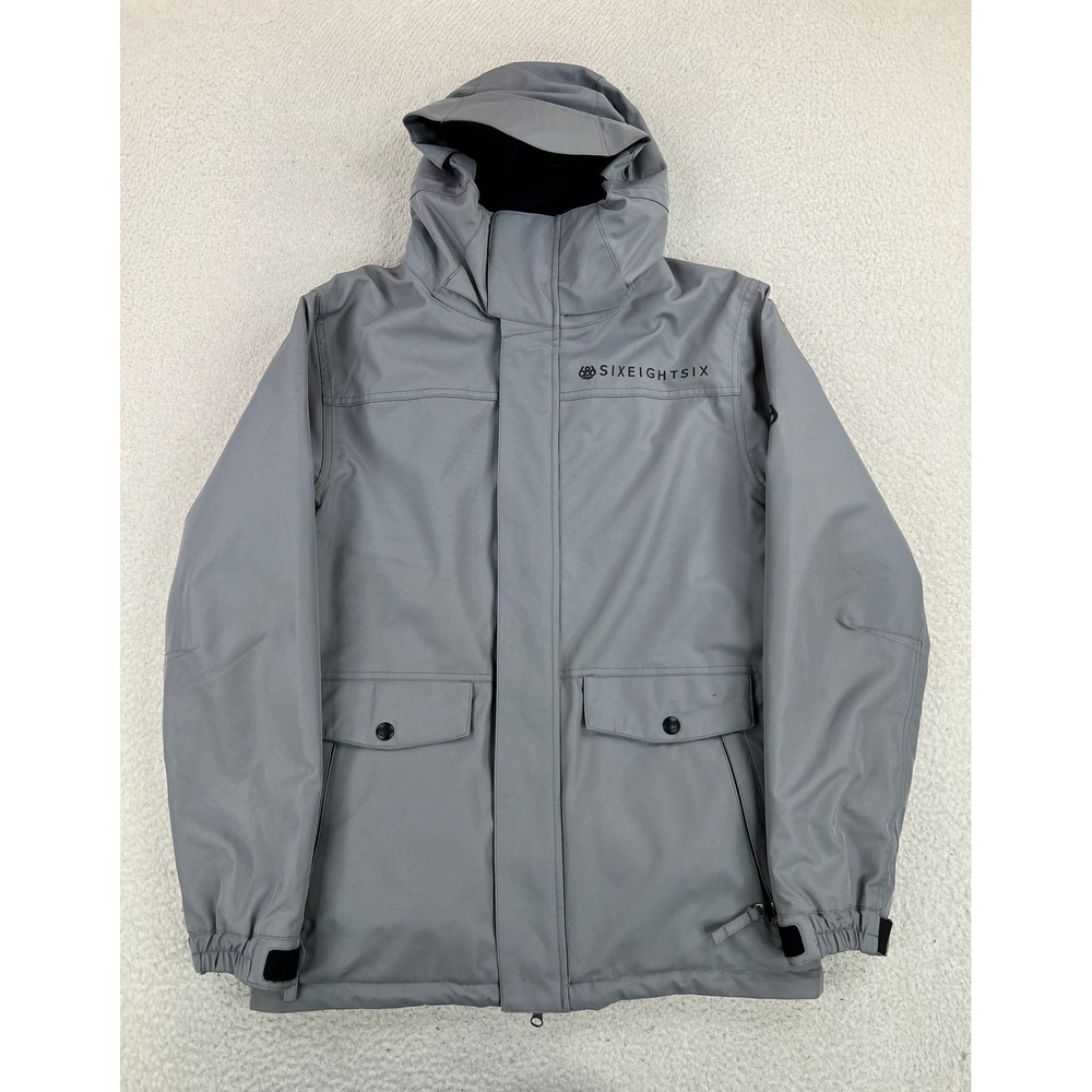 686 Ranger Ski Jacket Mens XS Gray Hooded InfiDRY Insulated Waterproof KCR902